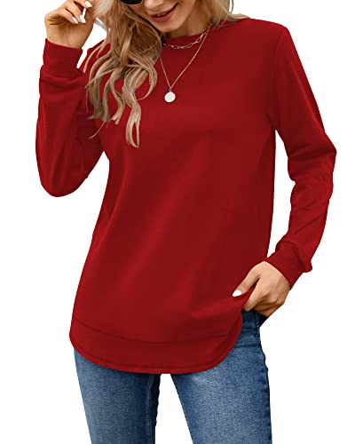 Image of MOLERANI Sweatshirts for Women Casual Long Sleeve Crewneck Shirt Tunic Tops | Pullovers, Soft Lightweight Warm Fabric, Loose Fit, Fall Winter Trendy Clothes, Daily Wear, Workout, Outdoor Outfits