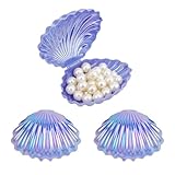 Trésor d'inspiration côtière:fabriqué en forme de coquillage, ce récipient en plastique sert également de support de coquillages en chocolat de mariage et de porte-bijoux, alliant le charme de la plage à un rangement pratique pour les friandises en forme de coquillage