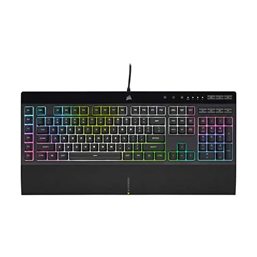 Corsair K55 RGB PRO XT - Dynamic Per-Key RGB Backlighting - Six Macro Keys with Elgato Stream Deck Software Integration - IP42 Dust and Spill-Resistant - Detachable Palm Rest - Media and Volume Keys