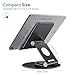 OMOTON Swivel Tablet Stand for iPad with 360 Rotating Base, Foldable Adjustable Holder for Drawing, Compatible with iPad Pro/Air/Mini and More, Black Gray