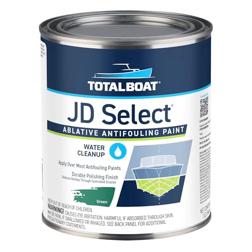 TotalBoat JD Select Ablative Antifouling Bottom Paint for Fiberglass, Wood and Steel Boats (Green, Quart)