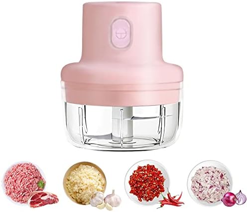 Electric Garlic Chopper Press, 100ML/250ML Garlic Mincer Mini Wireless Food Chopper Processor for Garlic/Ginger/Chili/Onions