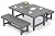SERWALL Kitchen Table Set for 4?67" Extended Large Dining Table with 2 Benches, Gray