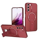 linsuyu Case Compatible with Realme 14x (India) / C75 / V60 Pro / P3x / V70 / V70S / C75X,Compatible with Realme Narzo 80x 【TPU+PC】 Magnetic Stand Shock-Resistant Phone Case Red