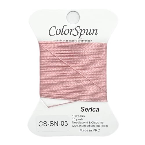 ColorSpun 3-Strand Silk Needlepoint Thread, 10 Yard Smooth & Lustrous Silk Thread for Needlepoint, Hand Embroidery, Sewing & DIY Needlework to Family and Friends(Pink)