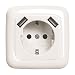 Produktbild Busch-Jaeger 2x USB-Set alpinweiß: 1x 20 EUCB2USB-214 2x USB-Steckdose + 1x 2511-214 1-fach Rahmen