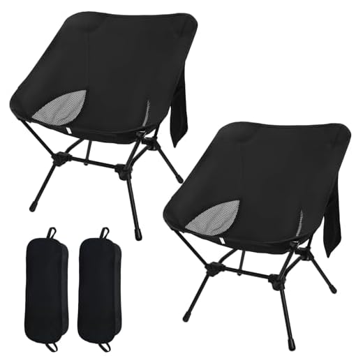 Omtofo 2 Stücke Campingstuhl Faltbar, Ultraleicht Kleiner Faltstuhl, Verstellbare Höhe, Mit Seitentaschen, Campingstuhl Kleines Packmaß Für Picknick Angeln Garten Wandern Sport Outdoor Rucksackreisen