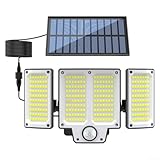 Zeroupshop 280 LED Solar Bewegungsmelder Licht für Außen Wasserdichte Wandlampe mit Erkennung des menschlichen Körpers, 3 Modi Dämmerung bis Morgendämmerung Sicherheit für Garten Terrasse Zaun Hof