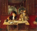 ARToPHIIU Pared Arte Cuadro Artistica Imagen Lienzo Famosa Pintura Reproducción En el café bebedores de absenta de Jean Beraud para Decoración de Paredes 60x90cm