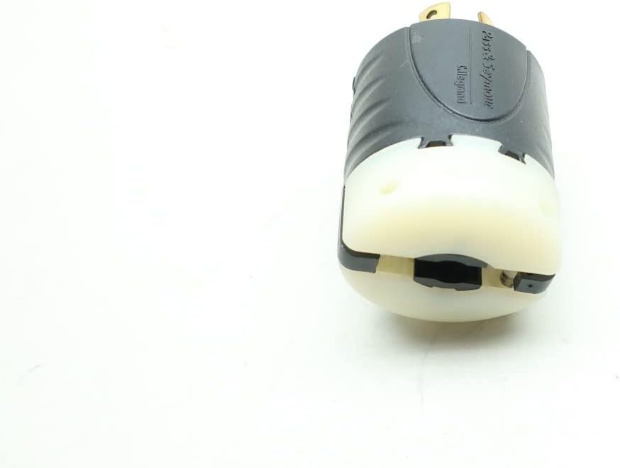 Legrand Pass & Seymour L1930P Turnlok Industrial Spec Grade Locking Plug, 30 Amp 3 Phase 277/480V, NEMA L19-30P, Black/White (1 Count)