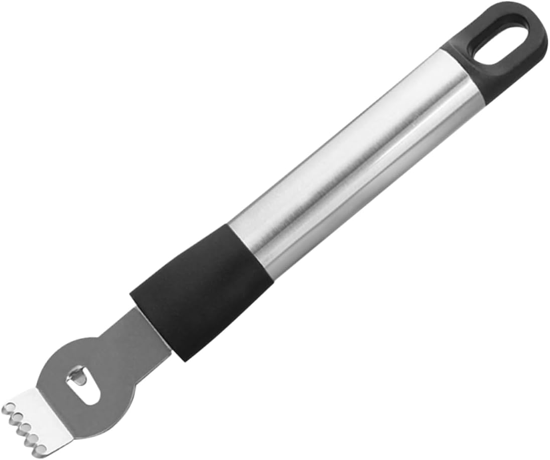 Zester Grater Peeler Silver Stainless Steel, with Channel and Loop