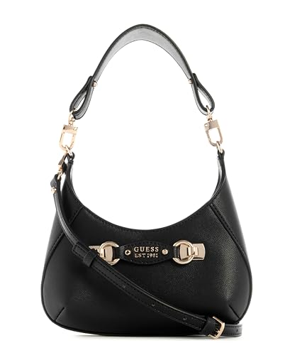 GUESS Mimina Mini zíper superior transversal, Preto, One Size, Mimina Mini zíper superior transversal