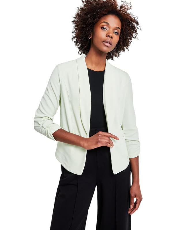 Bar III Womens Petite 3 4-Sleeve Shawl-Collar Blazer White Jade Petite Medium