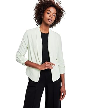 Bar III Womens Petite 3 4-Sleeve Shawl-Collar Blazer White Jade Petite Medium