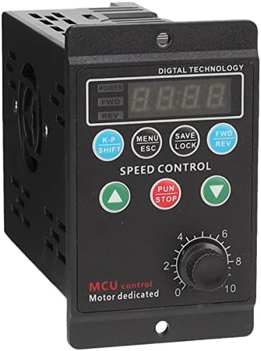 Uhjoe 400W AC220V Motor Speed Controller Digital Display Motor Speed Controller Multifunctional Pinpoint Regulator Display Rate Target Value Settable for Motor Speed Control(Black)