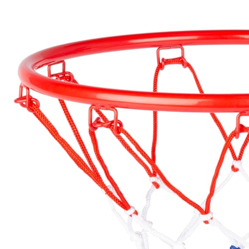 AKTIVE 54277 Wand-Basketballkorb, 32 cm, Maßstab 1/1.4, Netz aus Polyester und Metallring, inklusive Ball und Luftpumpe, Installation mit 4 Schrauben im Lieferumfang enthalten, zum Spielen zu Hause