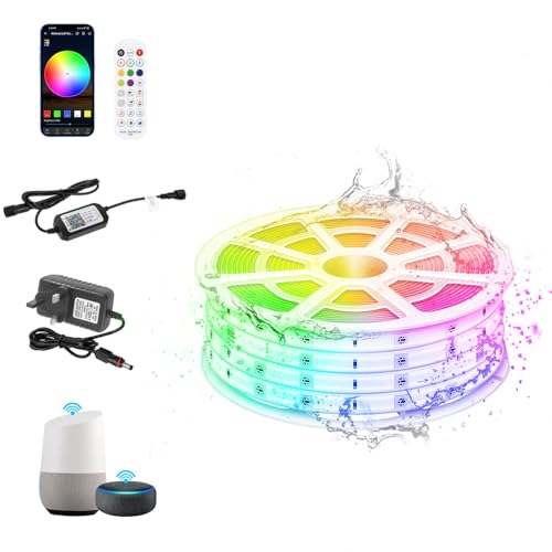 TENDIST 30M RGB Outdoor LED Strip Lights, LED Rope Lights IP67 Wate...