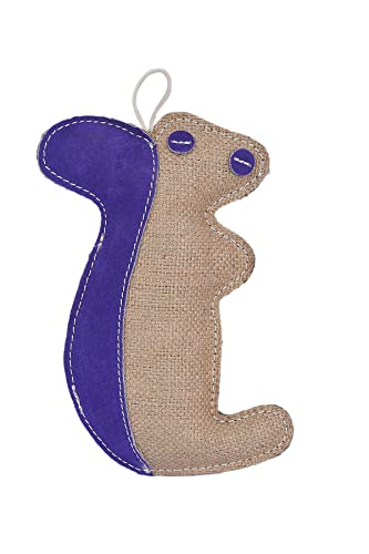 Crazy Tails Squirrel Shaped Dog Squeak Toy Jute Suede Leather With Cotton Filling Durable Squeaky Knottie, Dog Toy, Great Dog Toys For Aggressive Chewers #TOP3