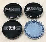 New 4 Pieces Set GMC Black/red Wheel Center Caps 3.25' 83mm 2014-2020 GMC Yukon Denali XL Sierra 1500 (Black/White)