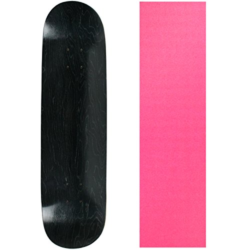 Moose Skateboard Deck Blank Stained Black 7.63" Pink Grip