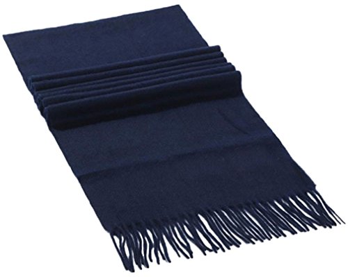 Maruyama Long Scarf, Woolen Muffler, Warm And Comfort, Size;12X71 Inches,100% Wool, Model B0102, (8 Colours) (Navy) #TOP1