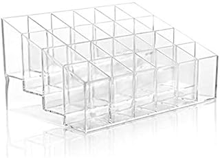 Manooby 24 Grids Lipsticks Holder Clear Acrylic Lip Gloss Storage Organiser Display Stand Lipstick Display Holder Cosmetic Organizer