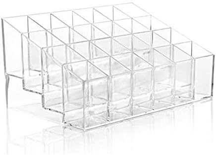 Manooby 24 Grids Lipsticks Holder Clear Acrylic Lip Gloss Storage Organiser Display Stand Lipstick Display Holder Cosmetic Organizer