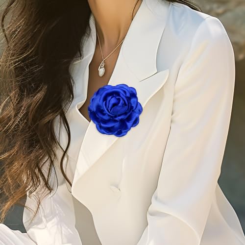 Image of CSIYANJRY99 Dainty Feather & Rose Flower Large Brooch Lapel Pins Delicate Elegant Handmade Flower Brooches Pin Classic for Wedding Party Dance Banquet for Women Dress Suit Ceremony Clothes Accessories Jewelry Valentine's Day Gifts