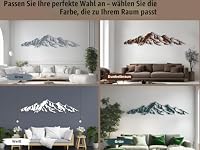 VAILLA Wandbild Berge Holz 3D – Wanddeko Wohnzimmer Schlafzimmer Büro Flur – Ansicht 6