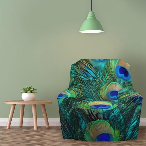 Housse de fauteuil extensible paon : solution pour rénover et protéger un meuble - 6