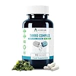 Alzuro Labs Thyro Complex | Natural Iodine from Kelp, L-Tyrosine, Selenium & Zinc | Thyroid Support Formula | 90 Vegan Capsules (3-Month Supply) | Non-GMO, GMP Certified | 3rd Party Lab Tested