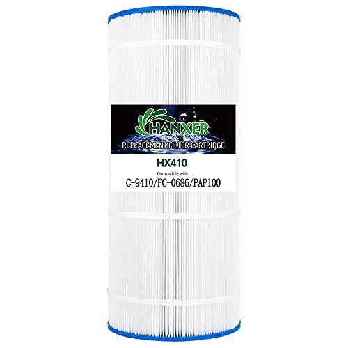 HANXER C-9410 Pool Filter Cartridge Replaces for PLF100A, CC100, CCRP100, PAP100, PAP100-4, Filbur FC-0686, 59054200, 160316, Predator 100, Clean & Clear 100, Darlly 10101, 100 sq.ft, 1 Pack