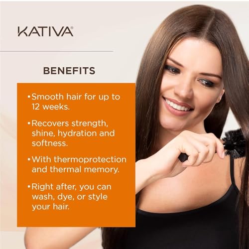 Kativa P9001597 Brazilian Straightening Kit, 12 Weeks Of Home Use Professional Straightening, With Organic Argan Oil, Shea Butter, Keratin & Amino Acids thumb #5