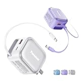 RISUKAI 充電器 Type-C 【自動巻き取り式】PD 充電器 35W タイプC 約72cm 伸縮式ケーブル内蔵 USB-Cx1 USB-Ax1 3ポート/折り畳みプラダ/PD3.0対応/GaN技術/PSE技術基準適合 出張旅行 QC3.0/PPS/SCP等規格対応 iphone17-8/iPad/AirPods/Galaxy Androidなど各種機器対応 ブルー