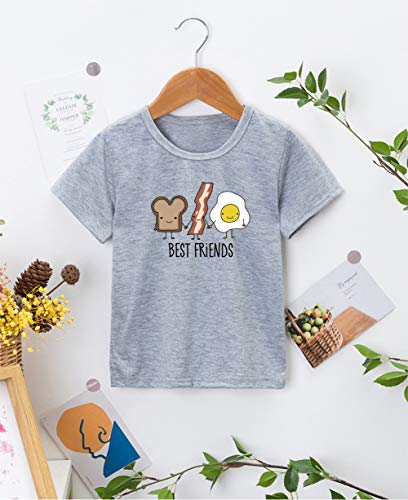Image of Best Friends Girls Boys Casual Tshirts Funny Novelty Graphic Tees Short Sleeve Crewneck Letter Print Tops