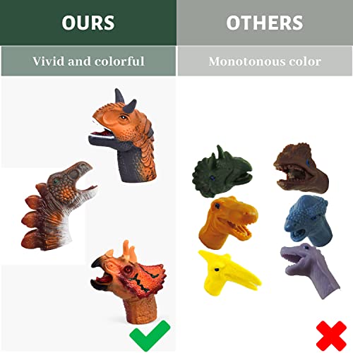 Aqkilo Dinosaur Head Finger Puppets Novelty Toys Finger Doll Props Animal Hand Puppet Gift For Kids #TOP3