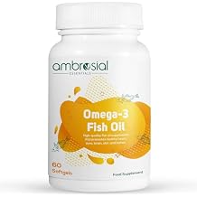 AMBROSIAL Omega 3 Fish Oil 1000mg | 180mg EPA & 120mg DHA Pack of 1-60 Softgels Pack of 1-60 Softgels