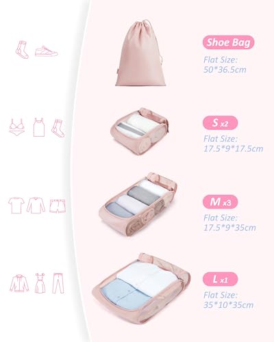 Travel Packing Cubes Set for Organizing Suitcase Essentials