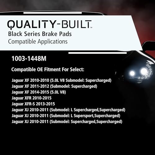 QUALITY-BUILT Front Semi-Metallic Brake Pads, Black Series 1003-1448M, Compatible with 2010-2019 Jaguar (XF, XFR, XFR-S, XJ, XJR, XJR575, XK, XKR, XKR-S) by Quality-Built - Used condition - Image 3
