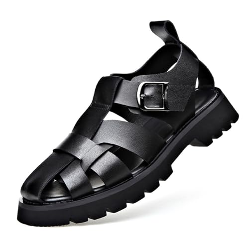 Fisherman Sandals for Men Breathable Hollow Closed Toe Dress Sandals Outdoor Summer Beach Shoes