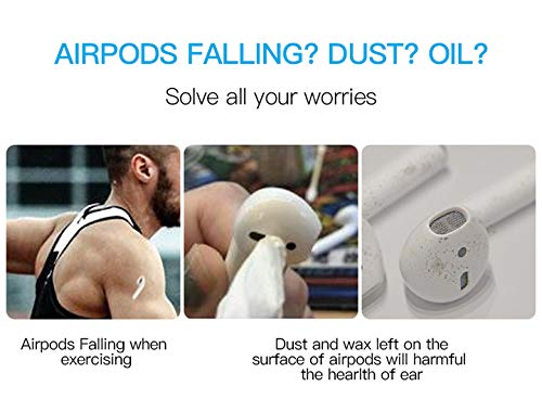 Damonlight (Fit In The Case) Airpods Earpods Covers Anti-Slip Silicone Soft Sport Covers Accessories For Airpods Earbud Airpods Ear Tips 2 Pairs (Spicy Red) #TOP4