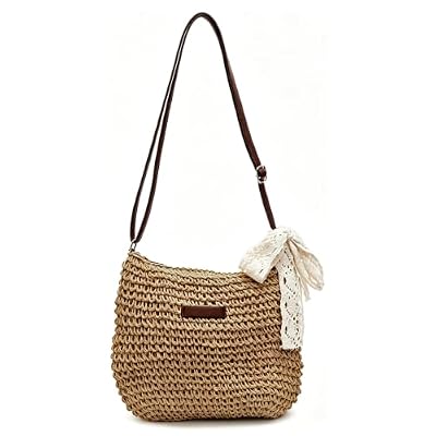 BSITSSS Borsa Mare Donna,Marrone Borsa Paglia Donna Estiva per Viaggi