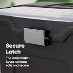 IRIS USA File Box with Lid File Organizer for Letter File w/Organizer-Lid, Plastic Mobile Filing Organizer, Water Resistant Document Box, Portable File Box with Handle, Secure Buckle, Lockable, Black - Image 4