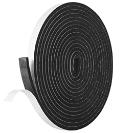 Kikerike Self Adhesive Foam Tape Weatherstrip 1/2In x 1/4In x 16.5Ft High Density Foam Insulation Strips Seal Weather Stripping with Strong Adhesive for Door and Window Sound Isolation Soundproofing