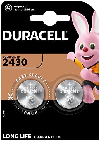 Duracell 2430 Lithium Coin Batteries 3V (2 pack)- Long life guaranteed - For Use in Key Fobs, Small Remotes, and Fitness Watches - Baby Secure Packaging - 10-Year In-Storage Guarantee