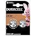 Piles Boutons Au Lithium Duracell Spéciales 2430 3 v, Lot De 2 (Dl2430/Cr2430), Conçue pour Une Utilisation dans Les Porte-Clés, Balances Et Dispositifs Portables Et Médicaux