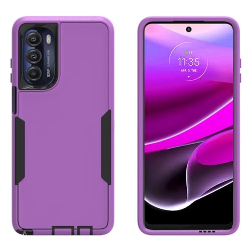 Protector Moto G Stylus 2022 XT2211 resistente de doble capa morado con imán integrado 5