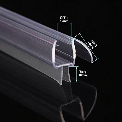 Elegant Shower Door Bottom Seal Sweep For 3/8" Glass, Glass Shower Door Plastic Strip Wipe Drip Rail 28" Length #TOP2