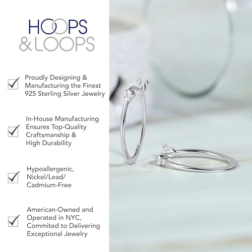 Hoops & Loops 925 Sterling Silver 23mm Oval Flat Click-top High Polished Lightweight Hoop Earrings for Women, Silver, Yellow Gold & Rose Gold3