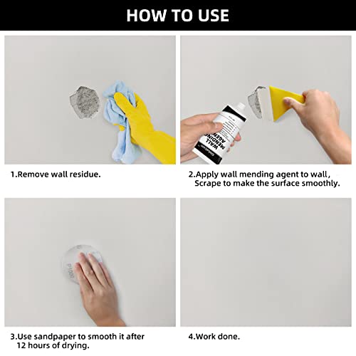 Drywall Repair Kit, Spackle Wall Repair Kit Drywall Putty for Filling Holes and Creak Damage Drywall Patch Nail Hole Filler for Walls Quick and Easy Solution - Thumbnail 3